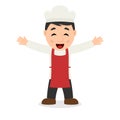 Laughing Male Chef Cartoon Character