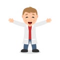 Laughing Male Doctor Cartoon Character
