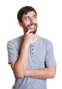 Laughing man with beard looking left Royalty Free Stock Photo