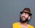 Laughing man with beard and piercings Royalty Free Stock Photo