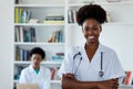 Laughing medical student at hospital Royalty Free Stock Photo