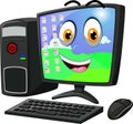 Laughing New Modern Desktop Computer Cartoon Royalty Free Stock Photo