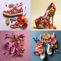 the picture of floral shoes Royalty Free Stock Photo