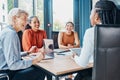 Laughing, planning business and women in a meeting for strategy, teamwork and a workforce team. Happy, office and Royalty Free Stock Photo