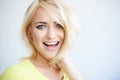 Laughing pretty young blond woman Royalty Free Stock Photo