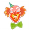 Laughing red-haired clown.