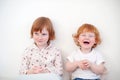 Laughing redhead brother and sister