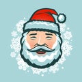 Laughing Santa Claus in hat. Christmas vector illustration