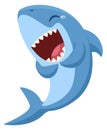 Laughing shark character. Funny animal with sharp teeth Royalty Free Stock Photo