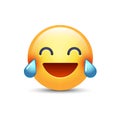 Laughing smiley with Tears of Joy. Happy cartoon emoticon. Emoji face laugh and crying