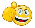 Laughing smilie with a thumbs up sign Royalty Free Stock Photo