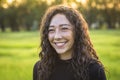 Laughing and Smiling beautiful young hispanic teen girl outdoors Royalty Free Stock Photo