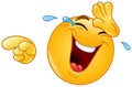 Laughing with tears and pointing emoticon Royalty Free Stock Photo