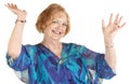 Laughing Woman With Hands Up Royalty Free Stock Photo