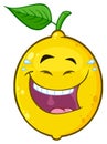 Laughing Yellow Lemon Fruit Cartoon Emoji Face Character With Smiling Expression Royalty Free Stock Photo