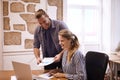 Laughing young millenials looking at laptop Royalty Free Stock Photo