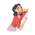 Laughing Young Woman, Portrait of Happy Girl Cartoon Vector Illustration