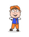 Laughing Young Worker Character Vector