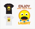 Laught april fools day, design for creative t-shirt Royalty Free Stock Photo