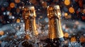 Laughter fills the air as corks pop and champagne pours, marking a moment of triumph with bubbly