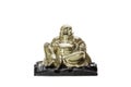 Laughter. Traditional brass laughing monk buddha Royalty Free Stock Photo