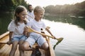 Having good family time on the lake Royalty Free Stock Photo