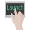 Launch button. Business motivation Opportunity conept