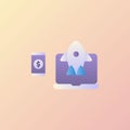 Launch icons collection with smooth style coloring Royalty Free Stock Photo