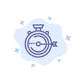 Launch, Management, Optimization, Release, Stopwatch Blue Icon on Abstract Cloud Background Royalty Free Stock Photo