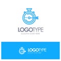 Launch, Management, Optimization, Release, Stopwatch Blue outLine Logo with place for tagline Royalty Free Stock Photo