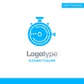 Launch, Management, Optimization, Release, Stopwatch Blue Solid Logo Template. Place for Tagline Royalty Free Stock Photo