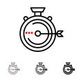 Launch, Management, Optimization, Release, Stopwatch Bold and thin black line icon set Royalty Free Stock Photo