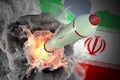 Launch of missile from Iran. 3D rendered illustration.