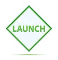 Launch modern abstract green diamond button Royalty Free Stock Photo