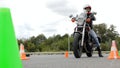 Launch pad at motorcycle events, the motorcycle starts