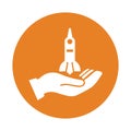 Launch, product, project icon. Orange color vector EPS