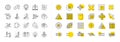 Startup line icons. Set of Launch Project, Business report and Target. Design elements. Vector
