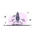 launch, Publish, App, shuttle, space Flat Color Icon Vector