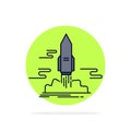 launch, Publish, App, shuttle, space Flat Color Icon Vector