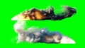 Launch rocket isolate. Green screen. 3d rendering.