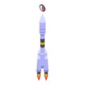 Launch rocket time icon isometric vector. Start spacecraft