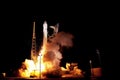 The launch of the space shuttle. With fire and smoke. Elements of this image were furnished by NASA Royalty Free Stock Photo