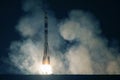 The launch of the space shuttle. With fire and smoke. Elements of this image were furnished by NASA Royalty Free Stock Photo