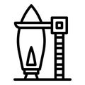 Launch starship icon, outline style