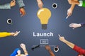 Launch Start Brand Introduce Light Bulb Concept Royalty Free Stock Photo