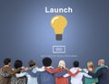 Launch Start Brand Introduce Light Bulb Concept Royalty Free Stock Photo