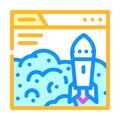 launch startup color icon vector illustration