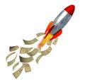 Launch success money dollars leadership - 3d rendering Royalty Free Stock Photo