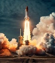 launch tower taking off a space shuttle at NASA