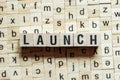 Launch word on building blocks Royalty Free Stock Photo